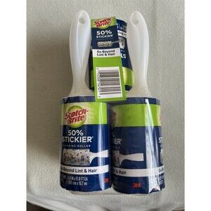 Lot of 5 Scotch-Brite 3M Lint Roller 50% Stickier 95 Sheets * Pet Hair, Crumbs